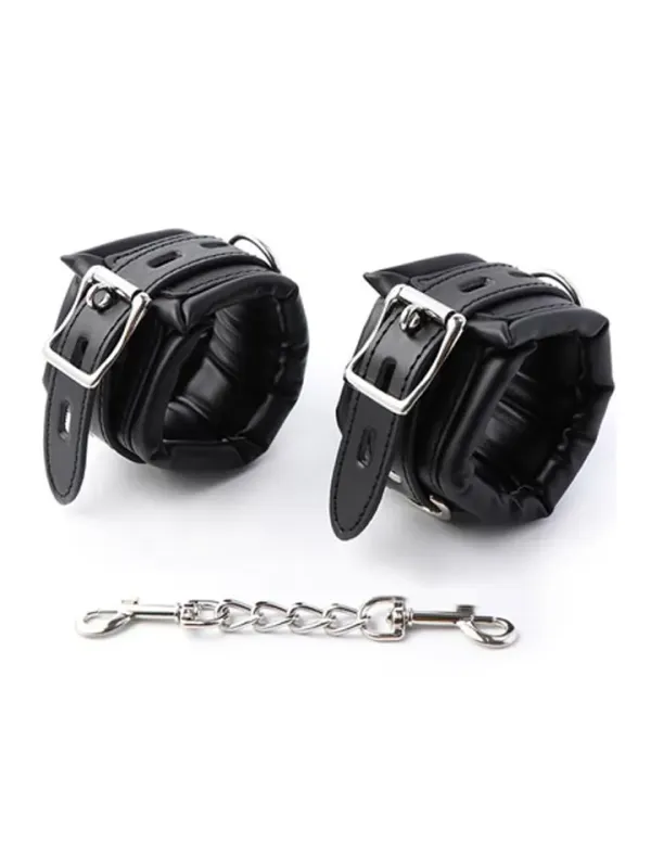 Padded Adjustable Handcuffs Black Handbojor