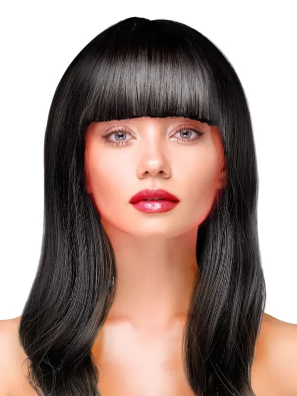Party Wig Long Straight Black Hair Peruk