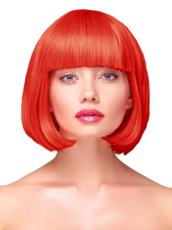 Party Wig Short Straight Red Hair Peruk