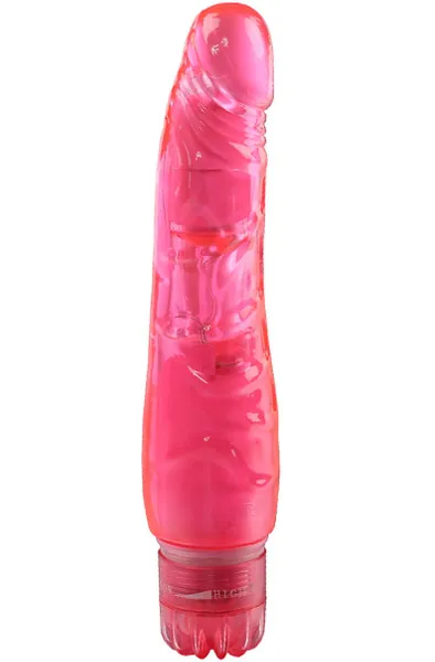 Pink Pleasure Slim Penis Shaped Vibrator Dildo med vibrator
