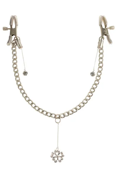 Pipedream Crystal Nipple Clamps Bröstklämmor med kedja