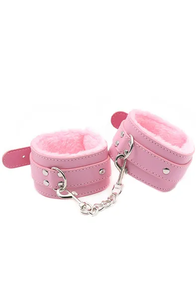 Premium Fur Lined Wrist Restraints Pink Handbojor