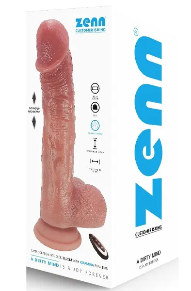 Realistic Dildo Thrusting/Warming Function 22,2 cm Dildo med vibrator