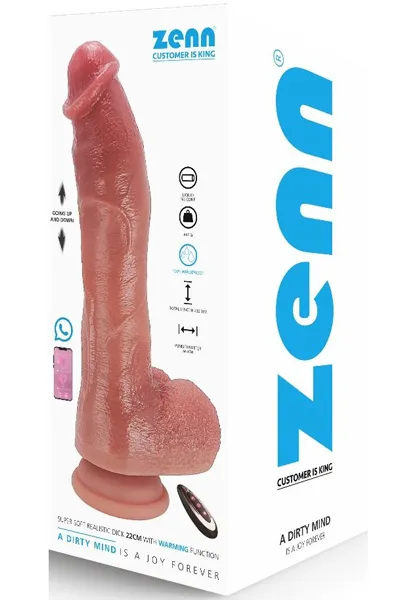 Realistic Dildo Thrusting/Warming Function 22 cm Dildo med vibrator