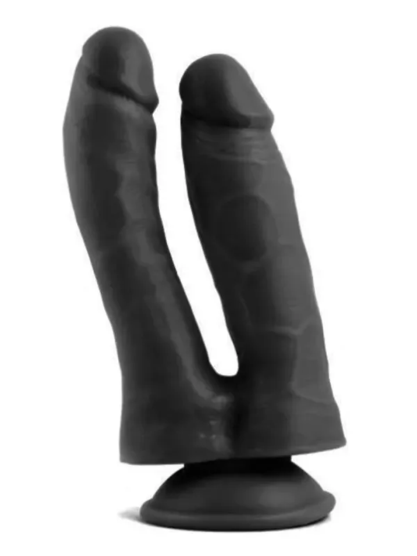 Realistic Penis Double Penetration Black 18,5 cm Dubbeldildos