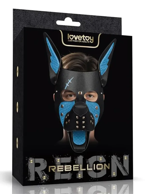 Rebellion Reign Scarred Alpha Pup Mask Blue BDSM mask