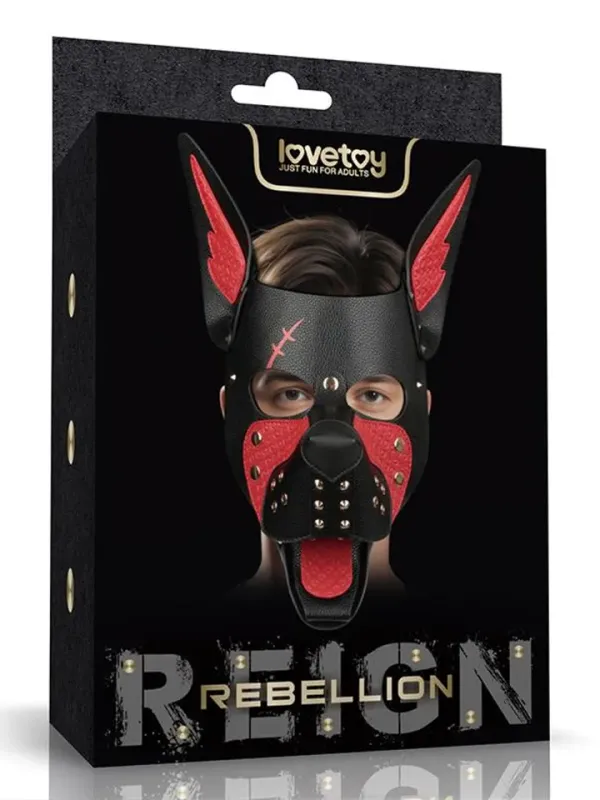 Rebellion Reign Scarred Alpha Pup Mask Red BDSM mask