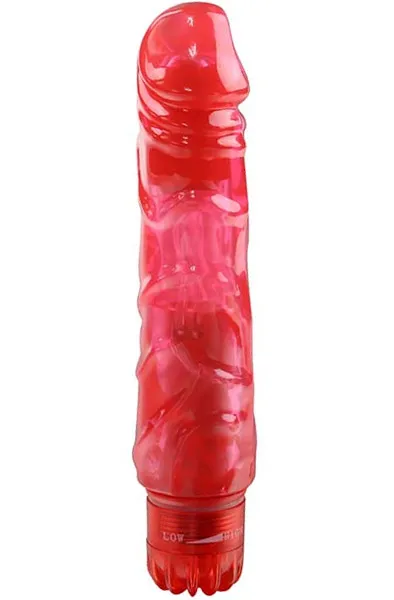 Red Pleasure Penis Shaped Vibrator Dildo med vibrator