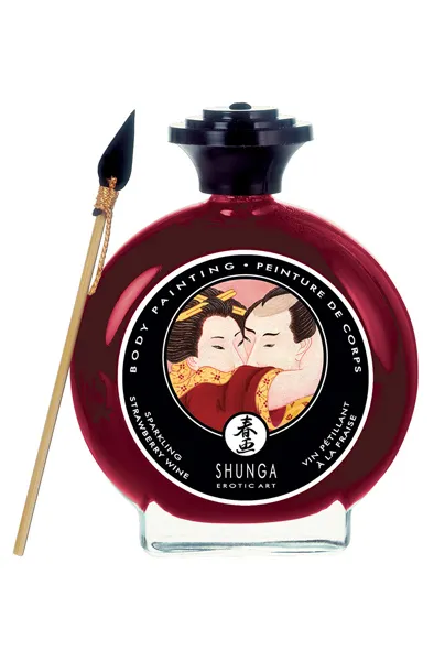 Shunga Erotic Art Bodypaint Champagne Strawberry 100ml Kroppsfärg