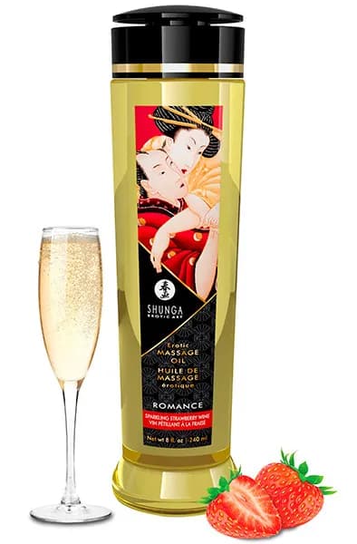Shunga Massage Oil Romance Sparkling Strawberry Wine 240ml Massageolja Jordgubb