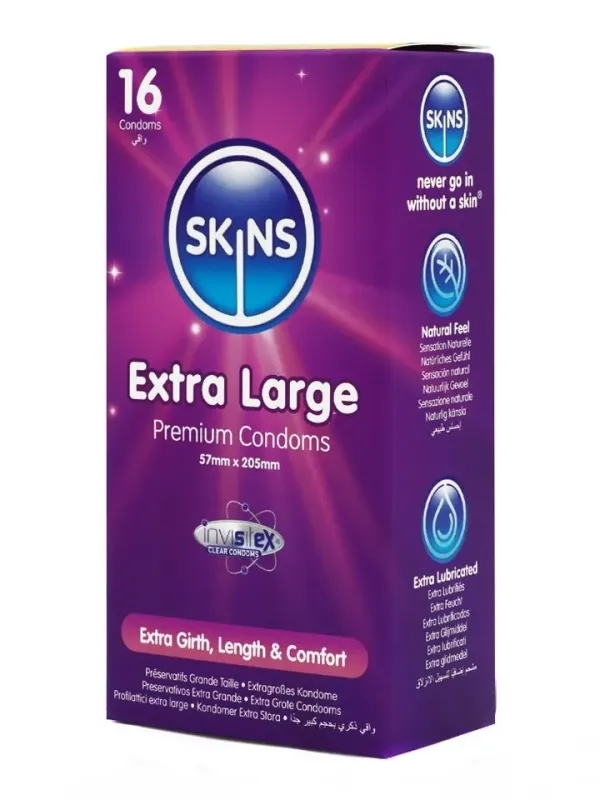 Skins Extra Large Condoms 16-pack Extra stora kondomer