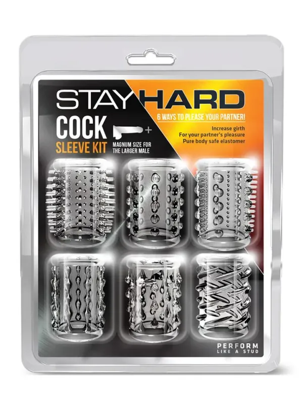 Stay Hard Cock Sleeve Kit Clear Penisöverdrag