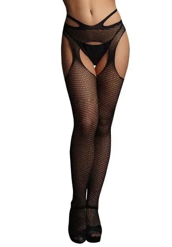 Suspender pantyhose with strappy waist
