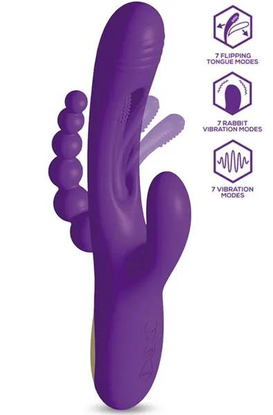 Triya Vibe With Flipping Tongue & Anal Beads G-punktsvibrator