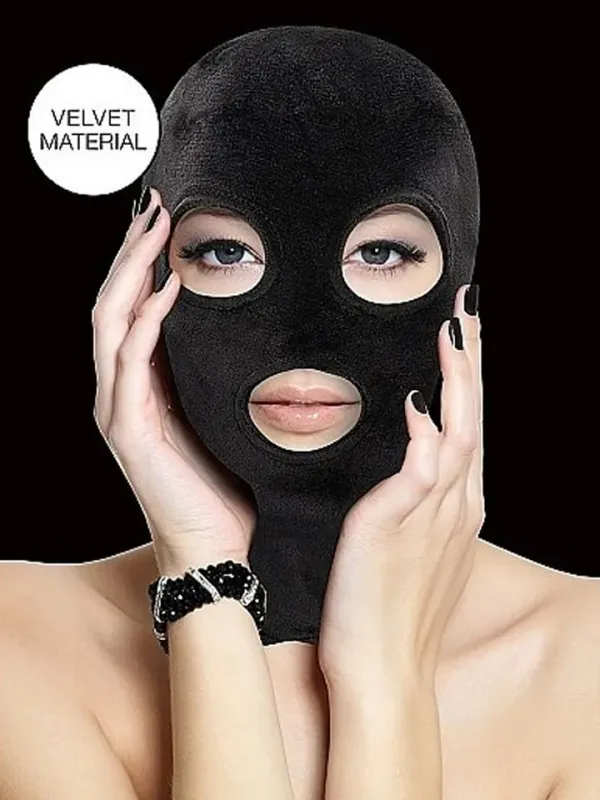 Velvet & Velcro Mask With Eye & Mouth Opening BDSM mask