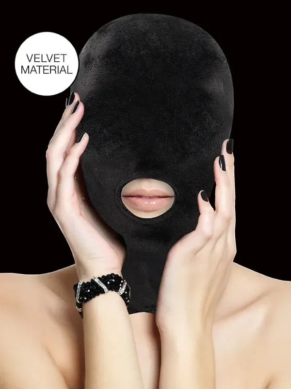 Velvet & Velcro Mask With Mouth Opening BDSM mask