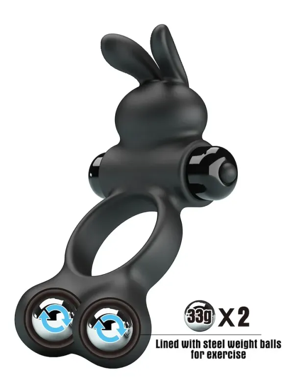 Vibrating Penis Ring With Steel Balls Penisring med vibrator