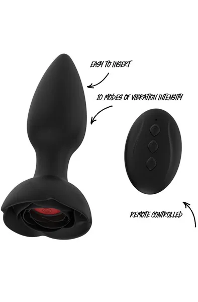 Vibrating Rose Buttplug With Remote Analplugg med vibrator