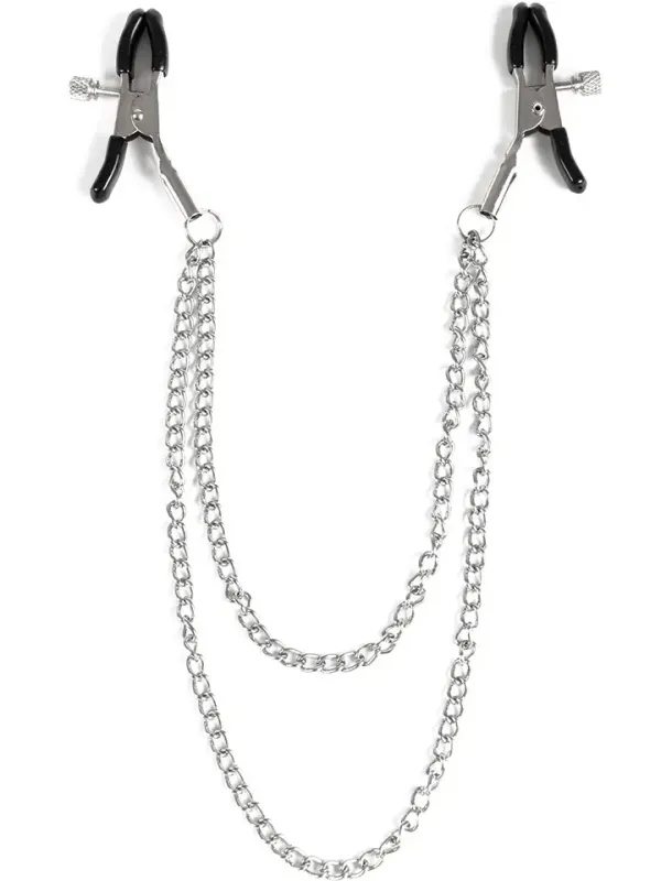 Virgite Nipple Clamps With Double Chain Bröstklämmor med kedja