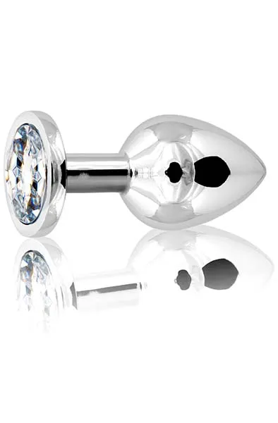 Metal Butt Plug Silver Medium Analplugg metall