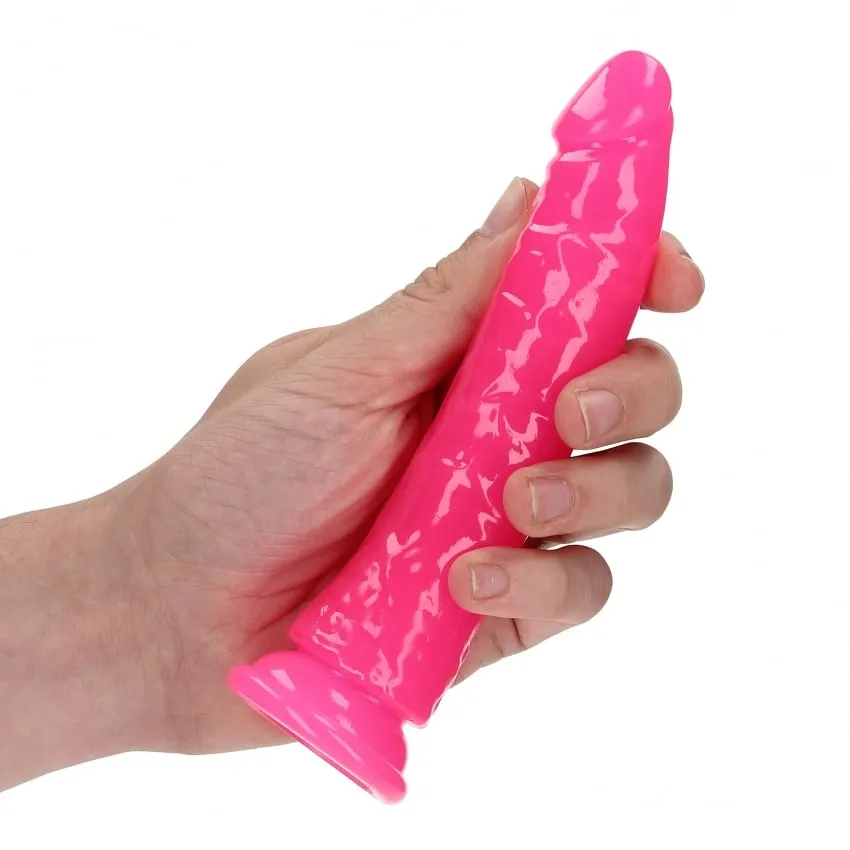 RealRock: Glow in the Dark Realistic Dildo, 15.5 cm, rosa