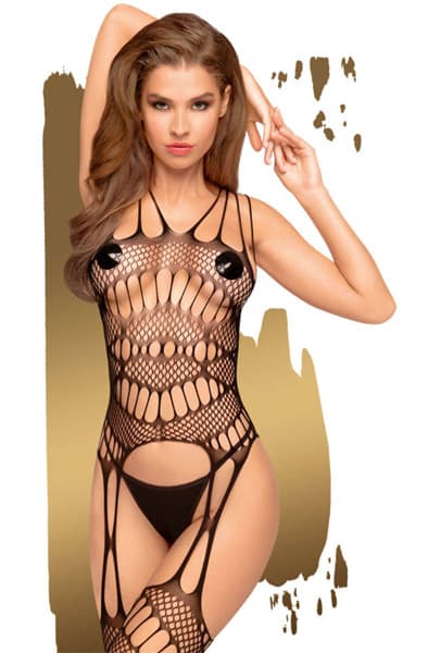 Fatal Look - Suspender Bodystocking - Black