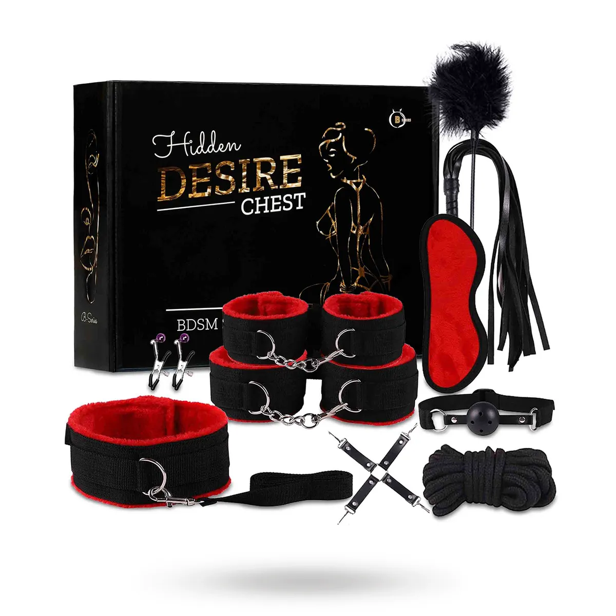 Hidden Desire BDSM Chest Black/Red