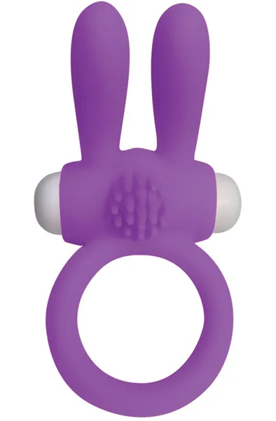 Neon Rabbit Ring Purple Penisring med vibrator