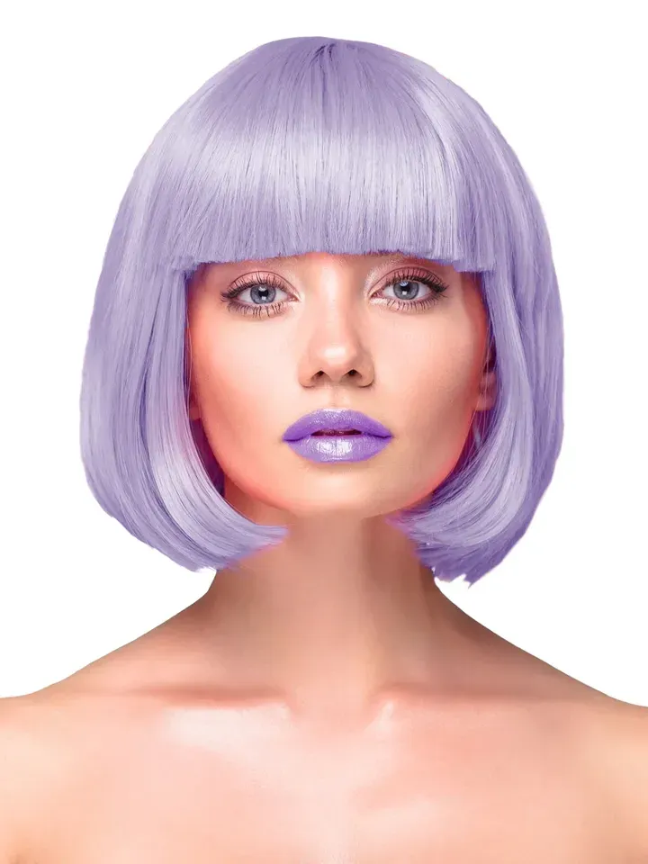 Party Wig Short Straight Purple Hair