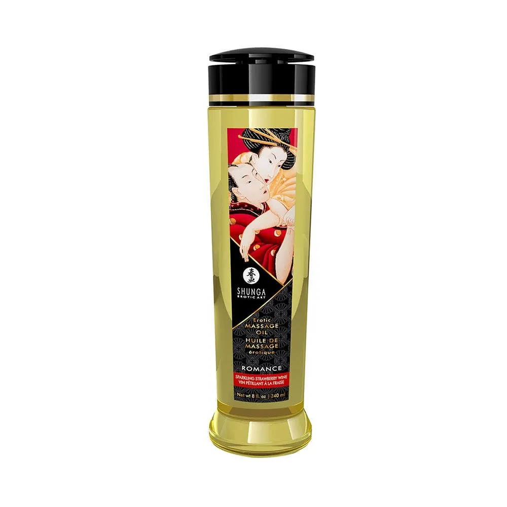 Shunga Erotisk Massageolja - Romance Strawberries & Champagne