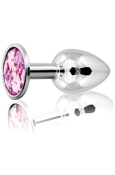 Metal Plug Silver/Pink Small Analplugg metall