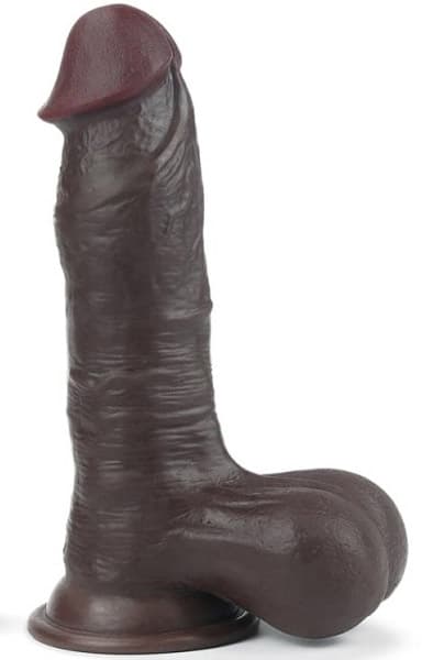 Sliding Skin Dual Layer Dong Brown 19,5cm Dildo