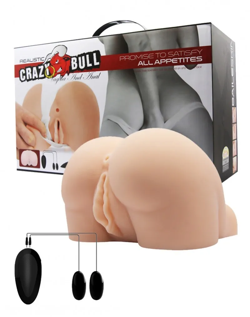 Crazy Bull Realistic Vibro Masturbator Vagina And Ass