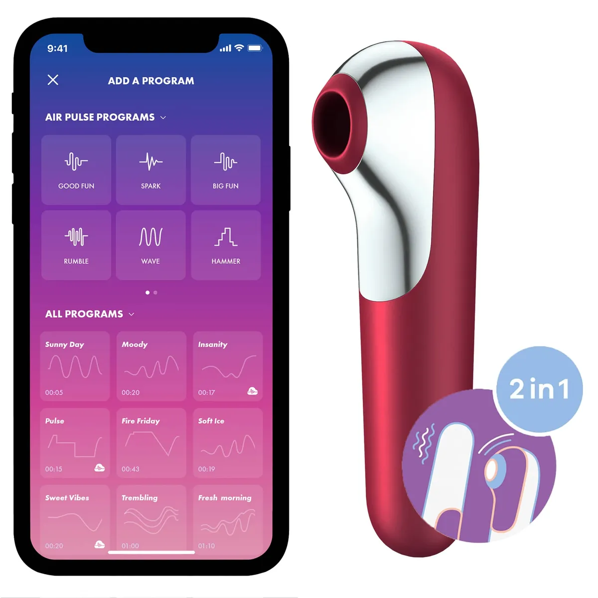 Satisfyer Dual Love Red Appstyrd klitorisstimulator