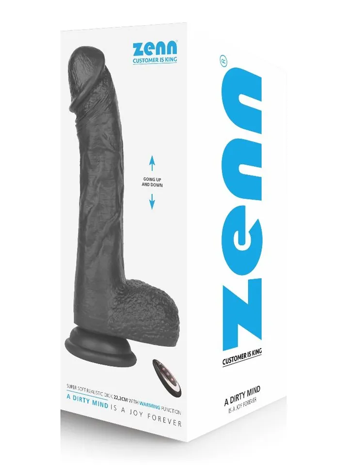 Super Soft Dildo With Warming Black 22,2 cm