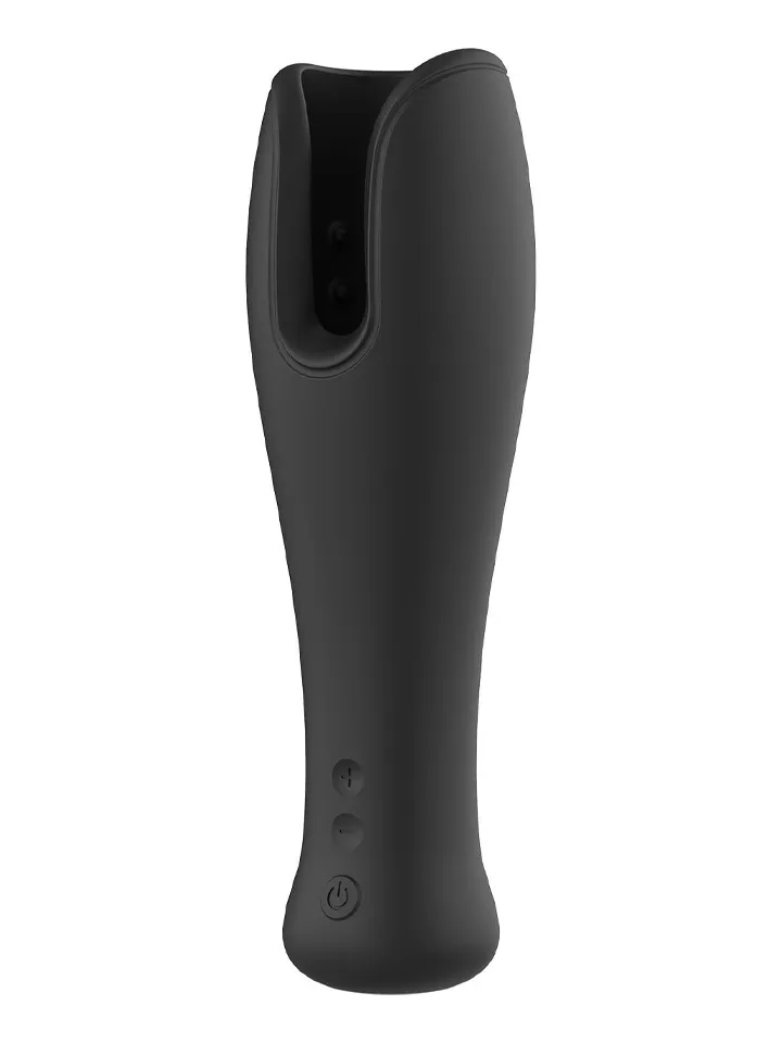 Powerful Flexible Head Stimulator Black Masturbator med vibration
