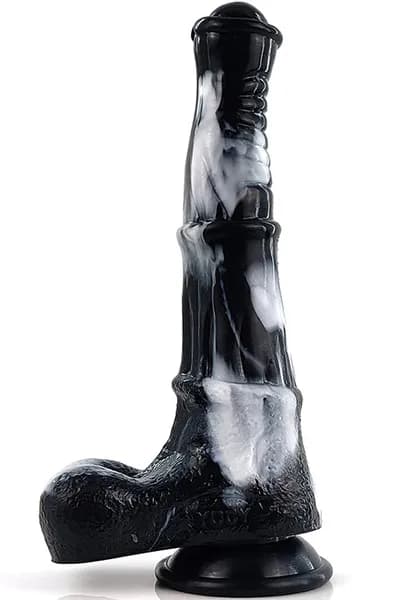 Equinus Dildo Black/White 24,5 cm Dragon dildo