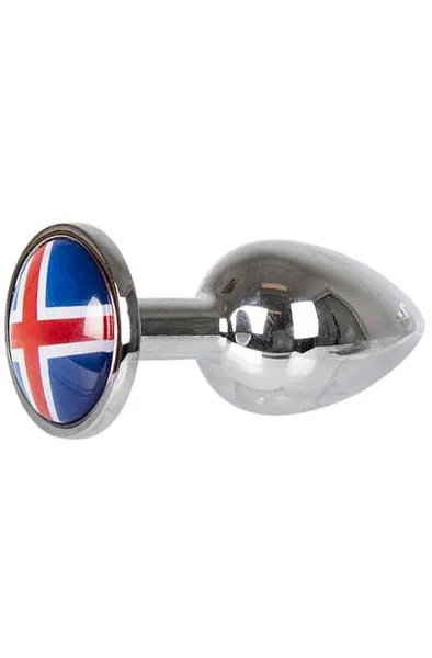Buttplug with Iceland Flag Medium Analplugg metall
