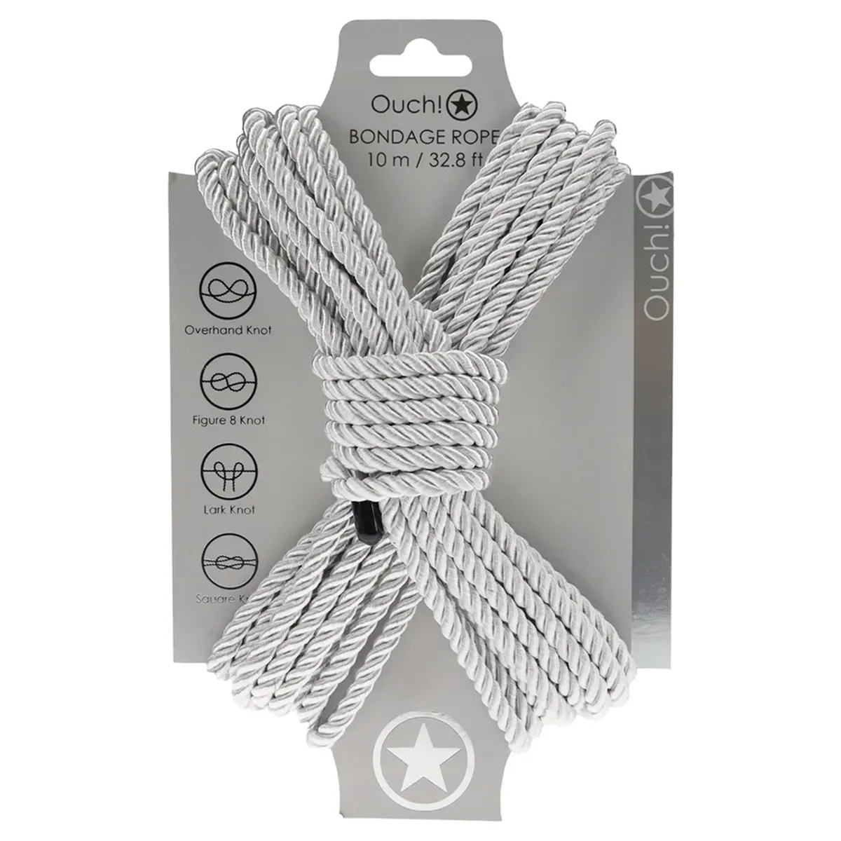 Ouch! - Polyester Bondage Rope - Silver - 10m