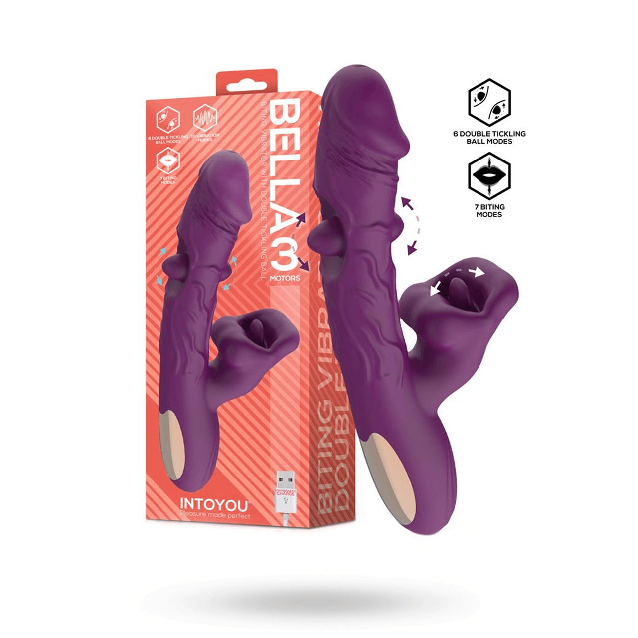 IntoYou: Bella, Biting Vibrator with Double Tickling Ball