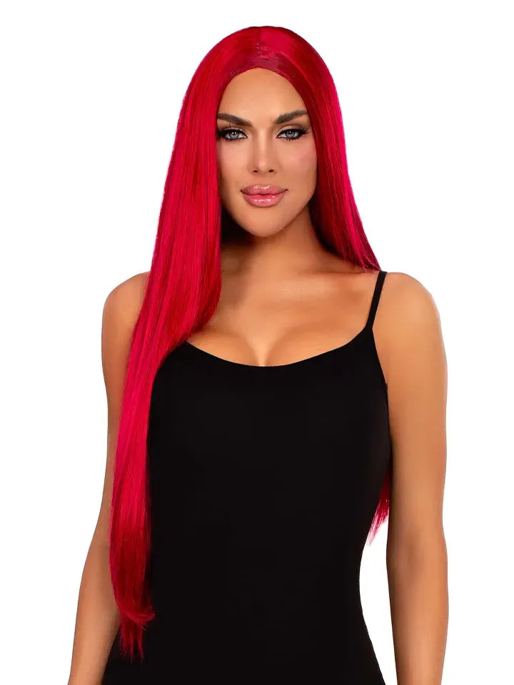 Leg Avenue Long Straight Center Part Wig Red
