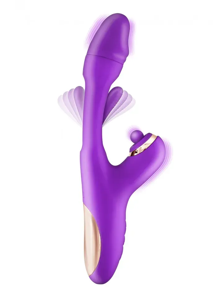Joyfully Triple Stimulation Vibrator Purple Rabbitvibrator