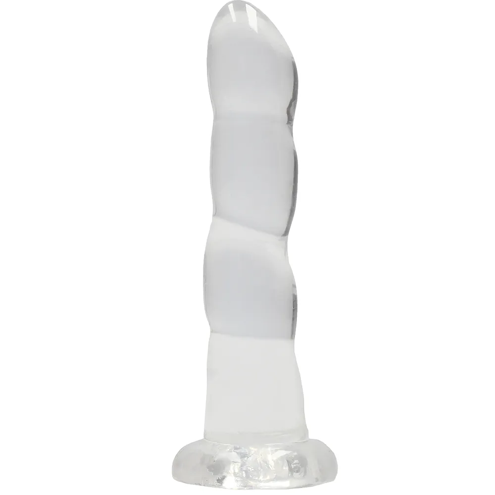 RealRock: Crystal Clear Non Realistic Dildo, 18 cm