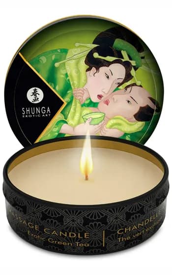 Shunga Erotic Art Massage Candle Exotic Green Tea 30ml Massageljus