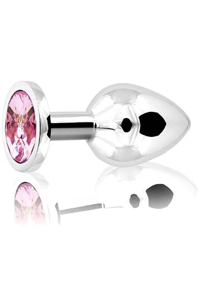Metal Plug Silver/Pink Medium Analplugg metall