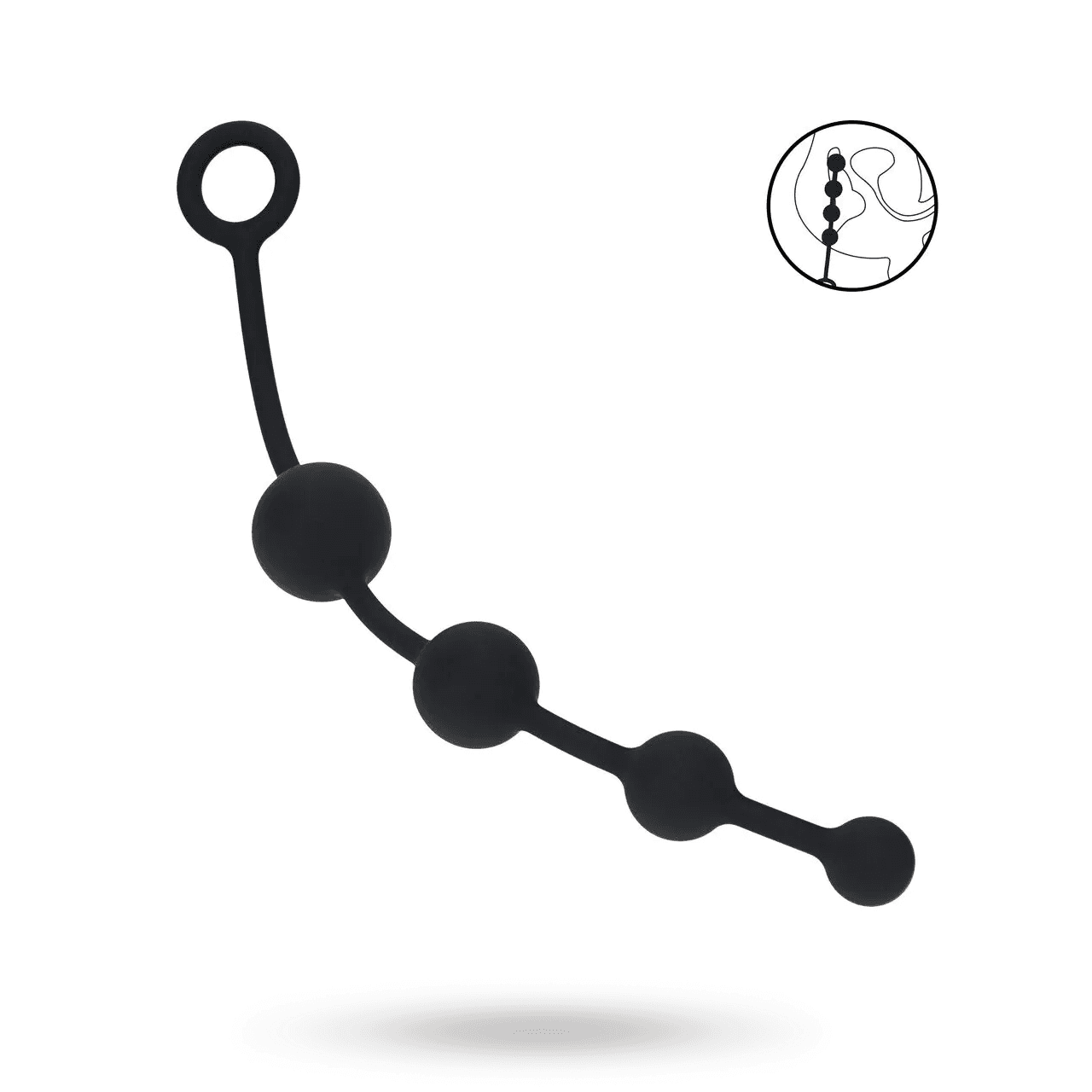 Curved Silicone Anal Beads - Black