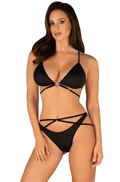 Obsessive Cobra Nive 2-pcs Set Black S/M BH & BH-set