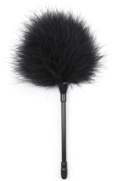 O Shape Fur Short Wand Tickler - SVART FJÄDERKITTLARE