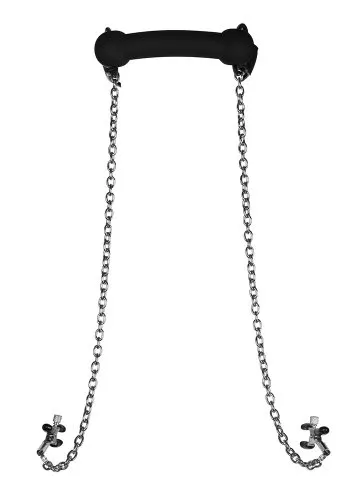 Silicone Big Gag with Nipple Clamps