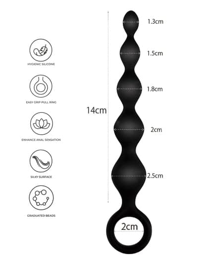 ARSE BEADS #3 BLACK SILICONE